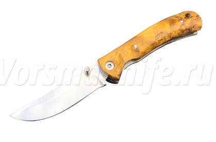 Складной нож "Таежный малый", N690, карельская берёза