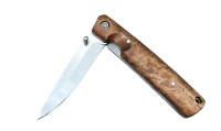 Складной нож "Стрела" - 3, N690, карельская береза  