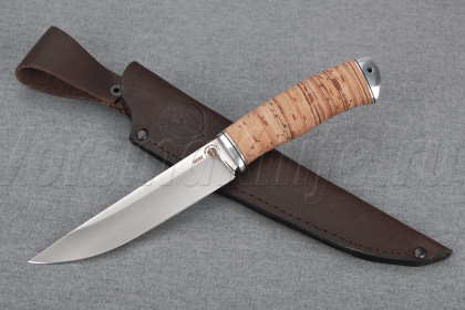 Нож "Финский-2", N690, дюраль, береста