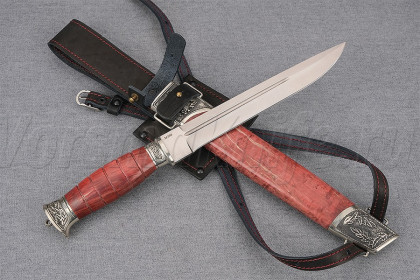 Казачий пластунский нож, сталь М390, карельская береза