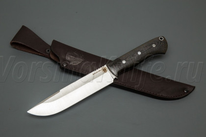 Нож Турист, сталь M390, цельнометаллический, микарта