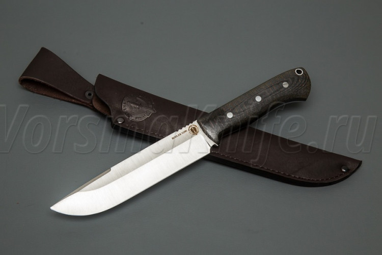 Нож Турист, сталь M390, цельнометаллический, микарта