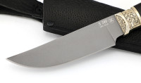 Нож охотничий Егерь S390 черный граб, резьба 