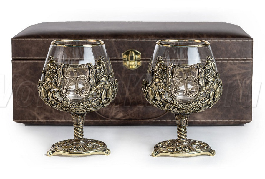 Бокалы для коньяка "Юбилейный 70" 2 шт (уп. кожа) купить в интернет ...
